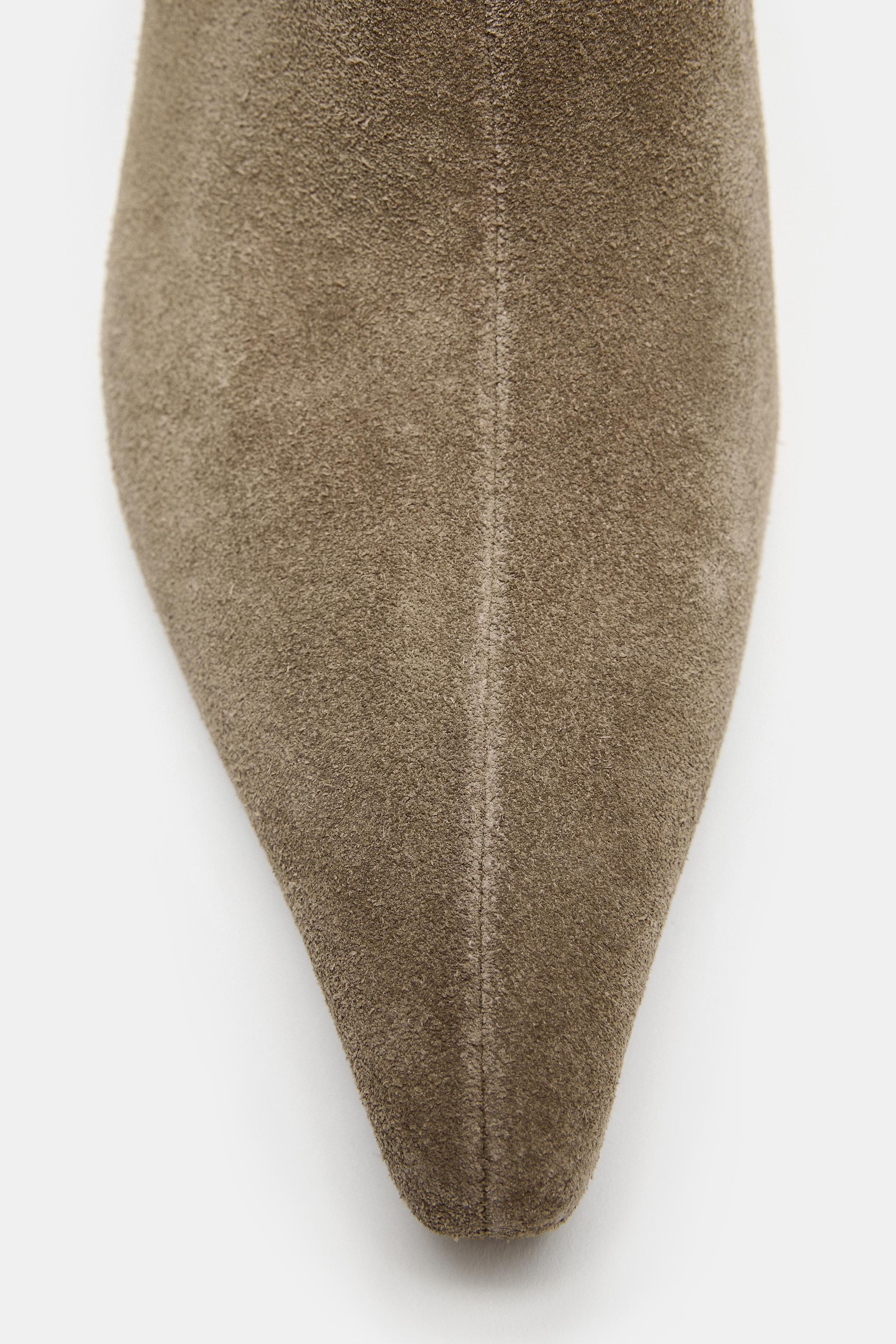 BOTTINES KITTEN EN CROÛTE DE CUIR